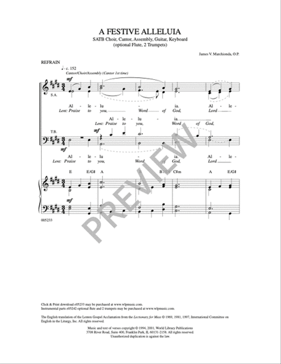 A Festive Alleluia 4-Part scores gallery preview page 2
