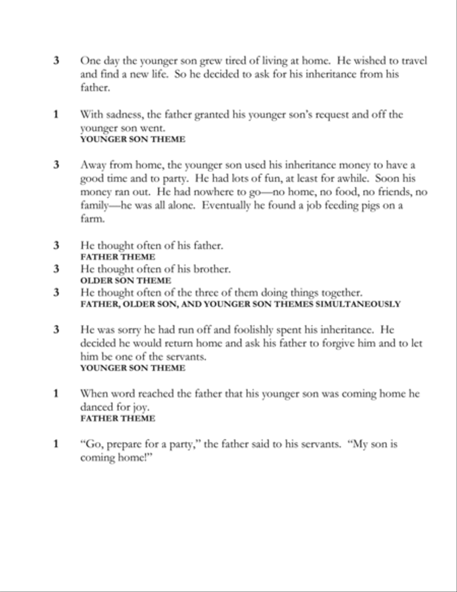 Parable of the Lost Son Orff Instrument scores gallery preview page 2