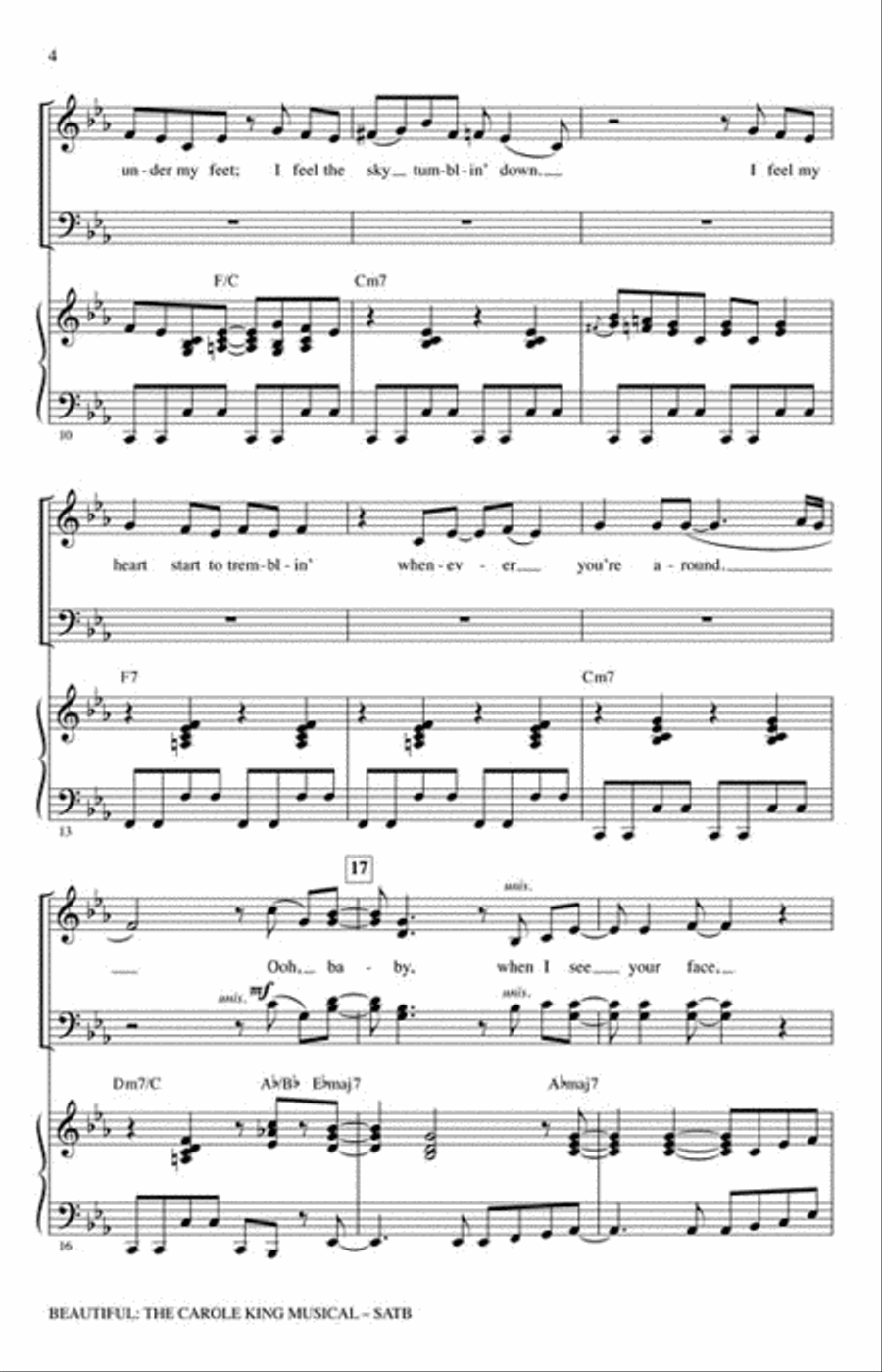 Beautiful: The Carole King Musical 4-Part scores gallery preview page 3