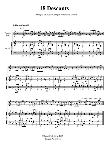 Guthrie: 18 Descants for Trumpet & Organ image number null
