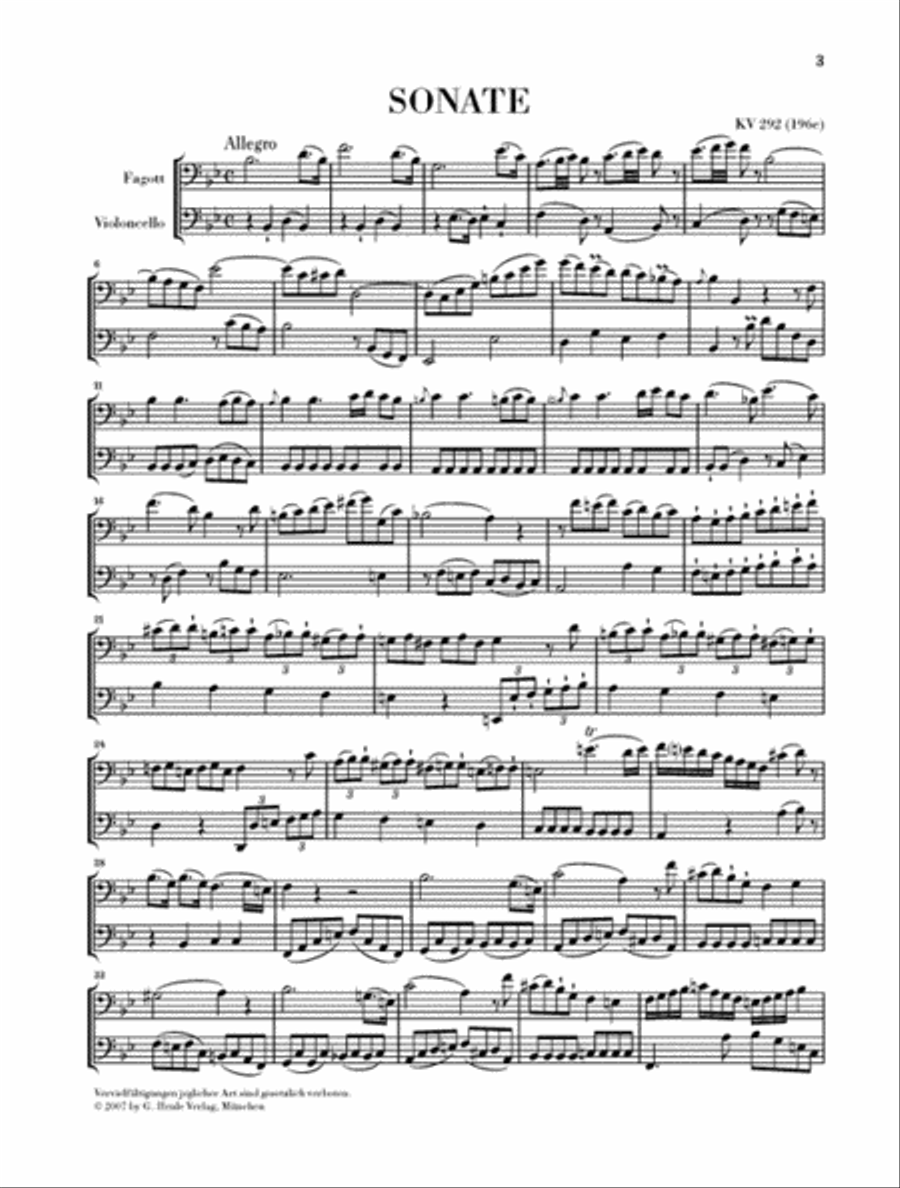 Sonata in B-flat Major, K. 292 (196c) Bassoon scores gallery preview page 4