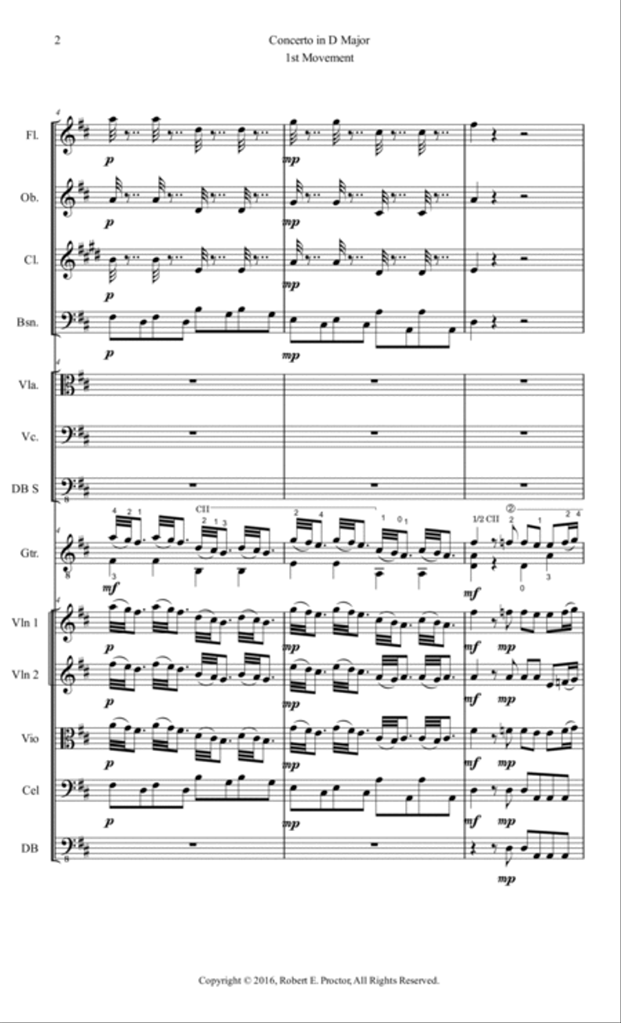 Vivaldi Concerto in D Major for Classical Guitar Small Ensemble scores gallery preview page 3