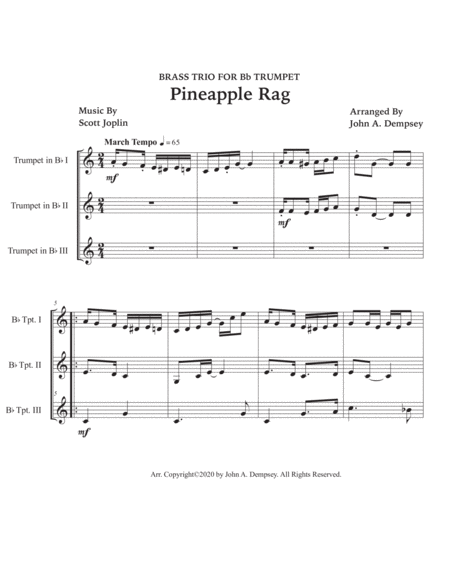 Pineapple Rag (Trumpet Trio) image number null