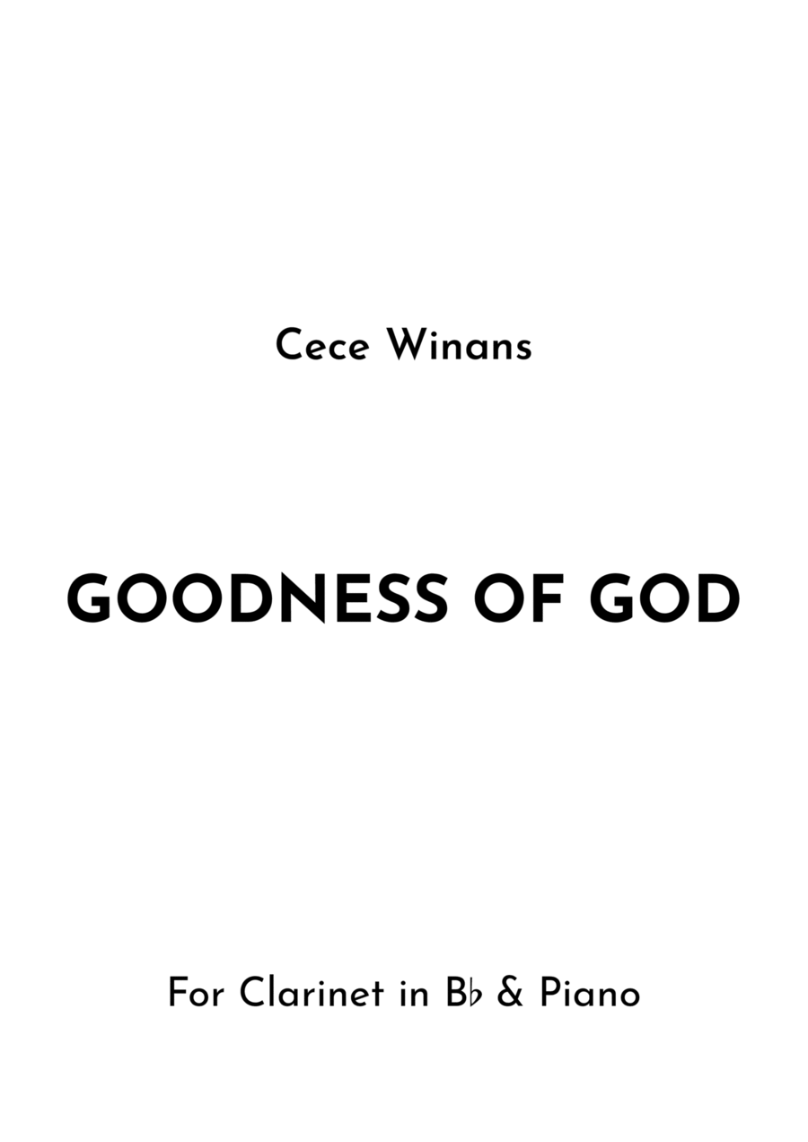 Goodness Of God B-Flat Clarinet scores gallery preview page 1