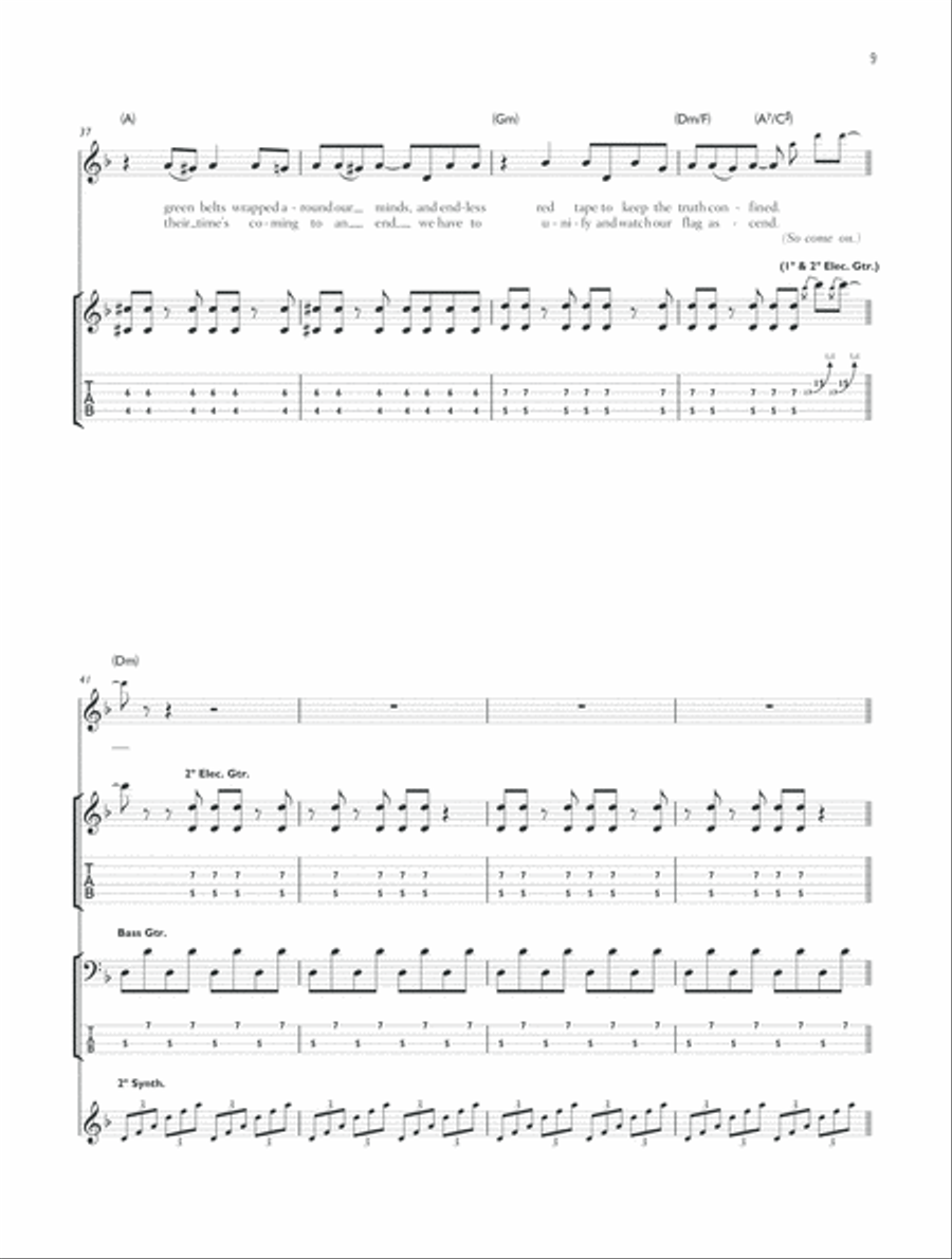 Uprising Guitar Tablature scores gallery preview page 4