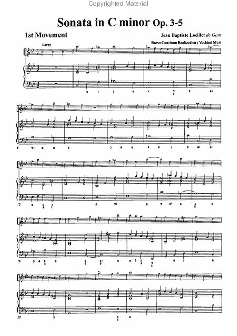Sonata in C minor, Op. 3-5 Alto Recorder scores gallery preview page 3