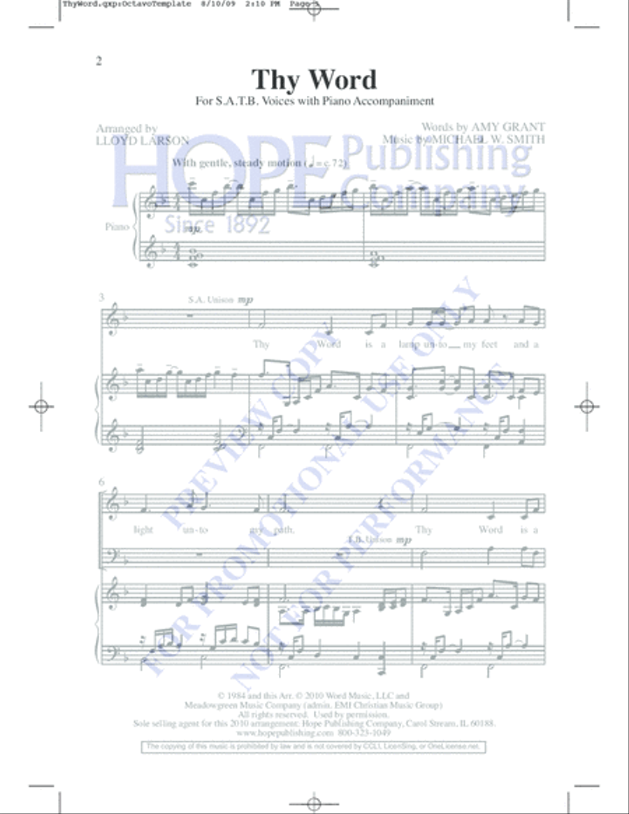 Thy Word Thy Word 4-Part scores gallery preview page 2