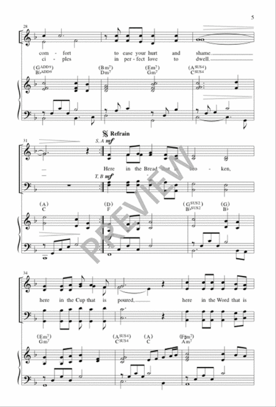 Where Two or Three Are Gathered 4-Part scores gallery preview page 5