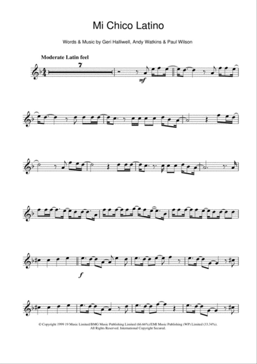 Mi Chico Latino Clarinet Solo scores gallery preview page 1