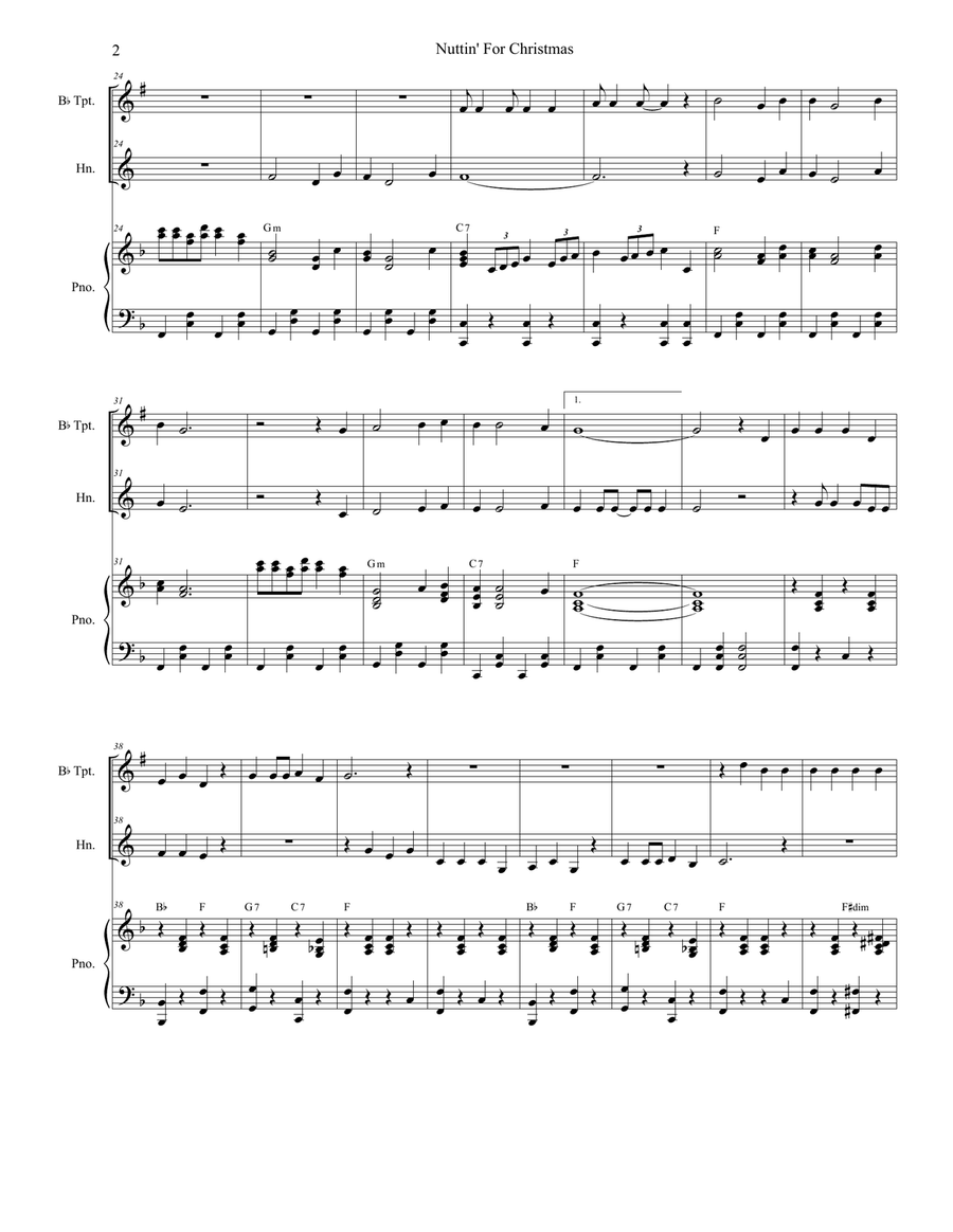 Nuttin' For Christmas Nuttin' For Christmas Brass Duet scores gallery preview page 2