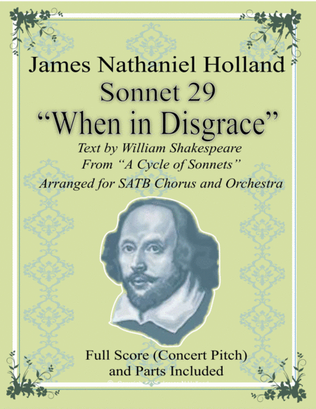 Sonnet 29 "When in Disgrace with Fortune and Men's Eyes" Art Song for SATB Choir and Orchestra
