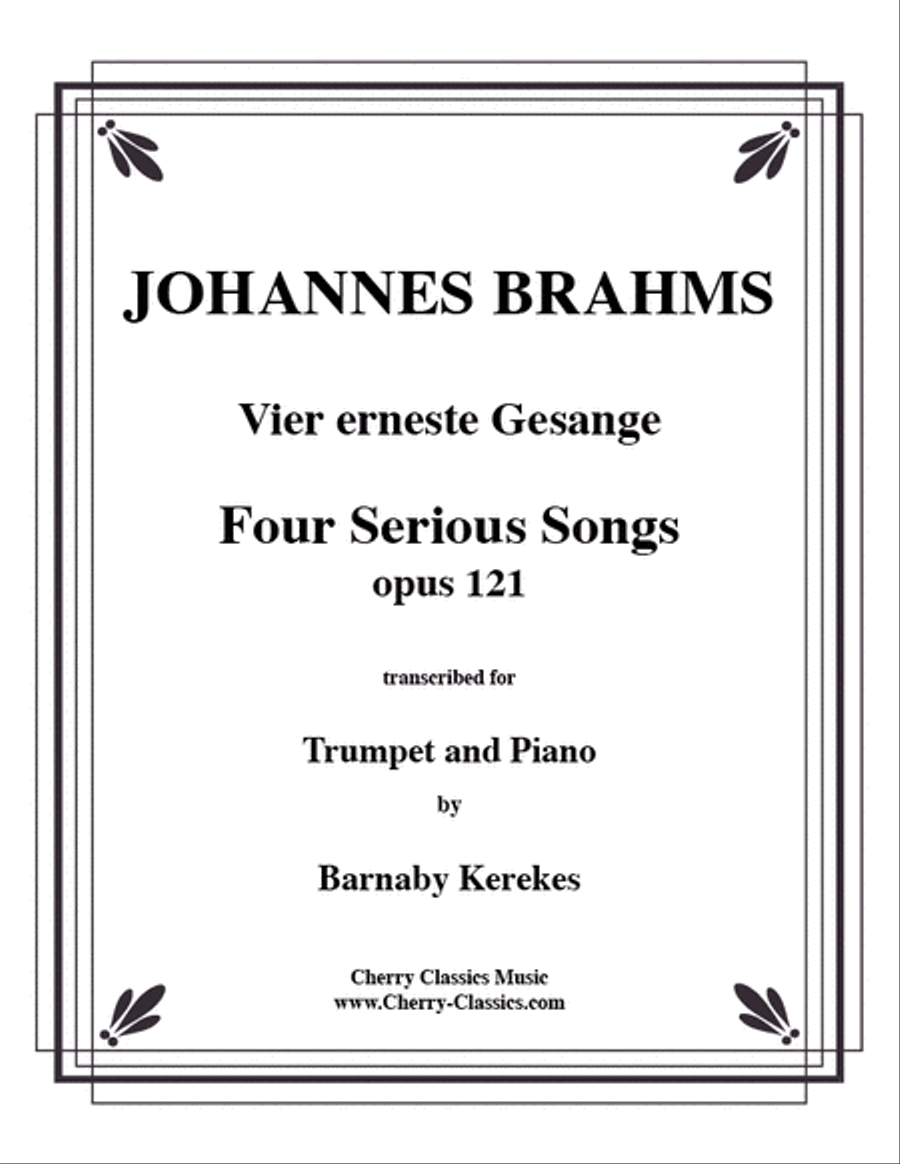 Four Serious Songs for Trumpet and Piano Trumpet Solo scores gallery preview page 1