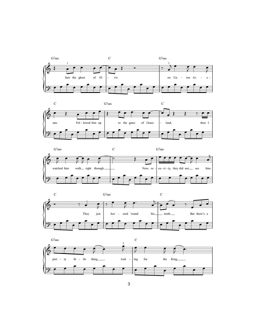 Walking In Memphis Walking In Memphis Easy Piano scores gallery preview page 3