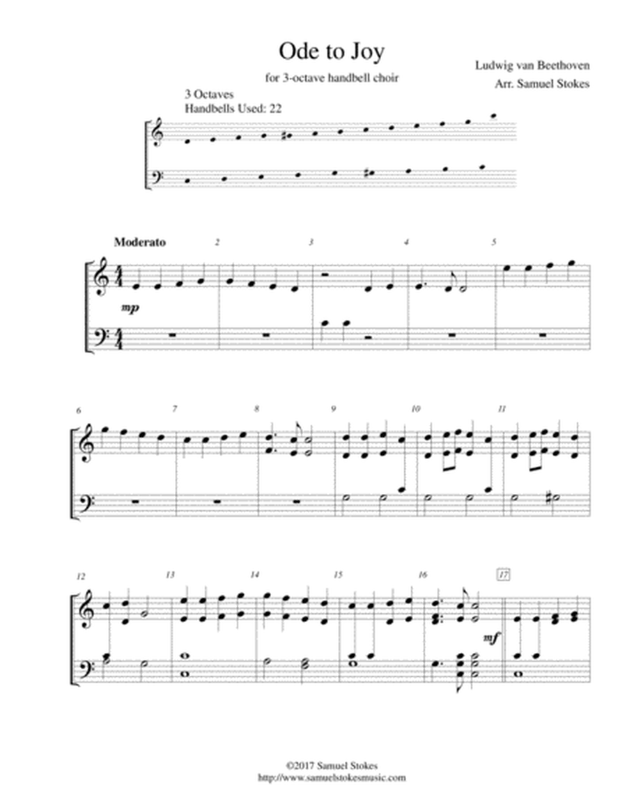 Ode to Joy (Joyful, Joyful, We Adore Thee) - for 3-octave handbell choir image number null