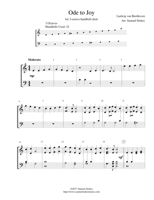 Book cover for Ode to Joy (Joyful, Joyful, We Adore Thee) - for 3-octave handbell choir