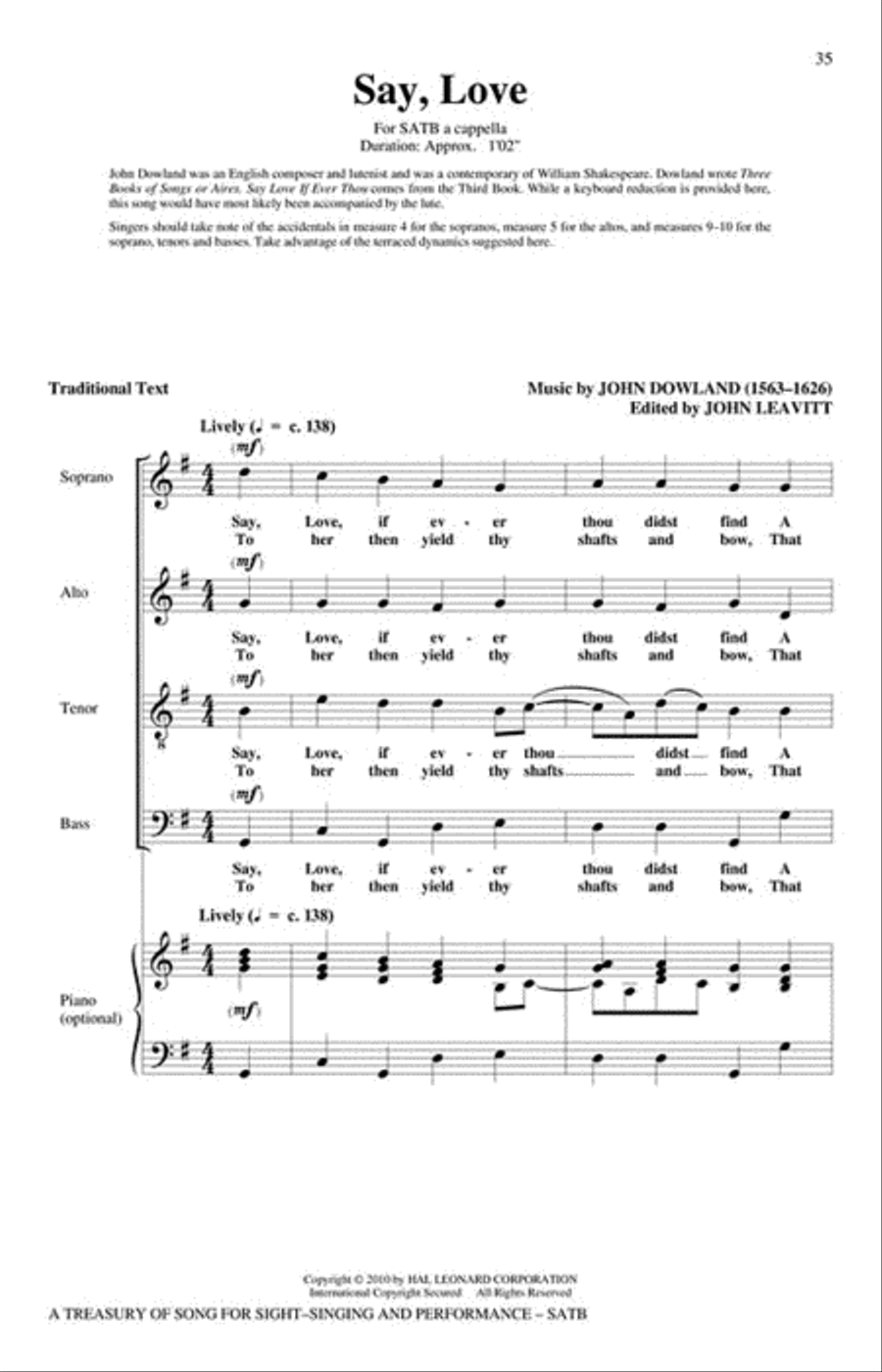 A Treasury of Song for Sight-Singing and Performance 4-Part scores gallery preview page 5