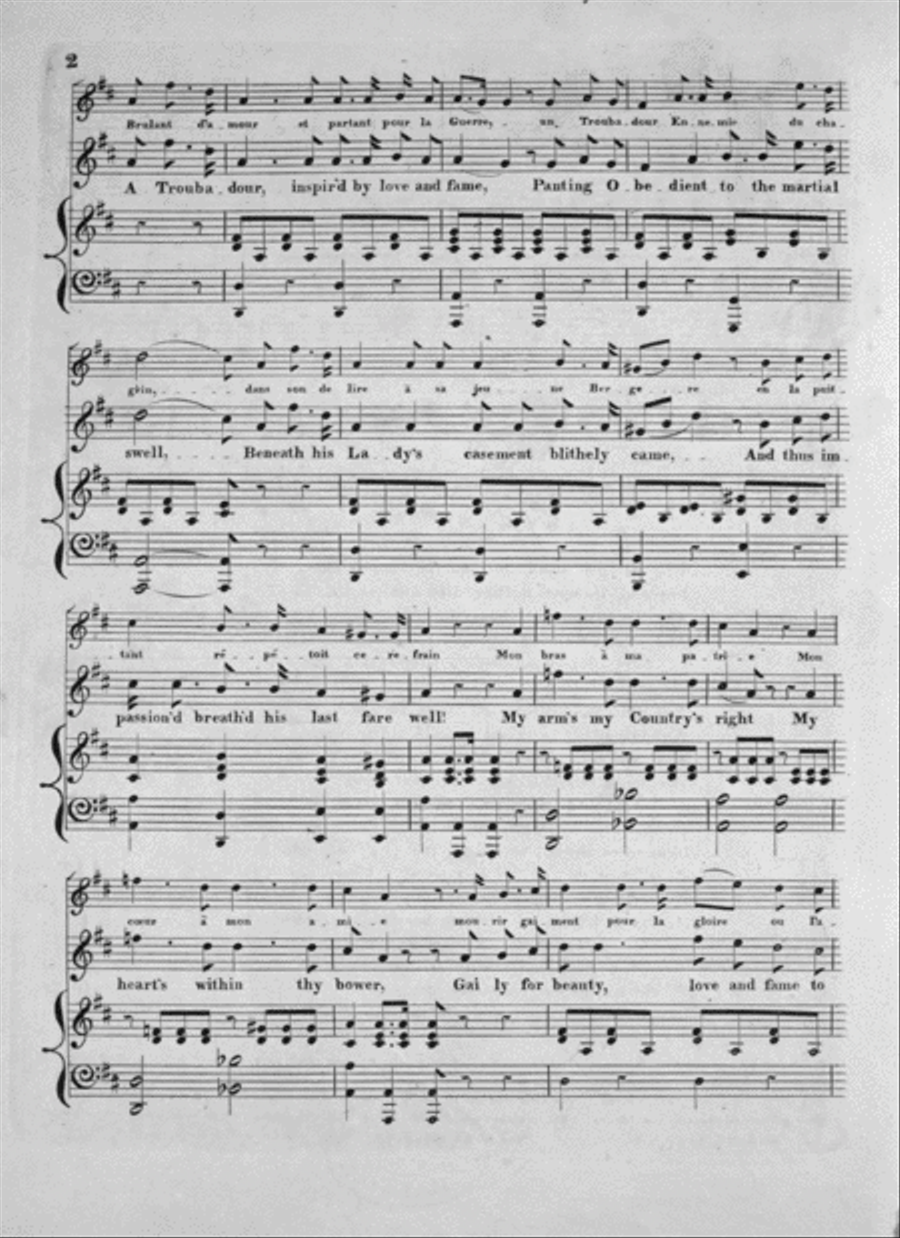 The Gallant Troubadour. A Celebrated French Romance Voice scores gallery preview page 2