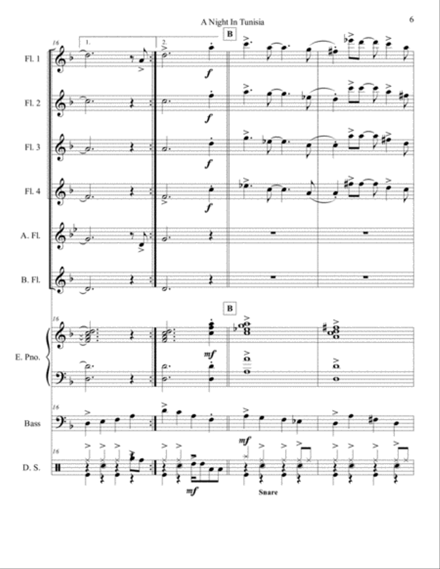 A Night In Tunisia Small Ensemble scores gallery preview page 6