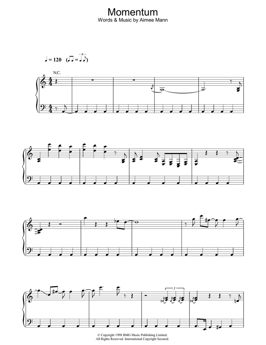 Momentum Piano, Vocal, Guitar scores gallery preview page 1