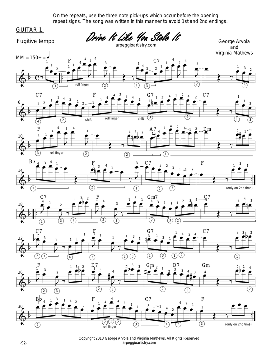 Drive it Like You Stole it, guitar Jazz Ensemble scores gallery preview page 2