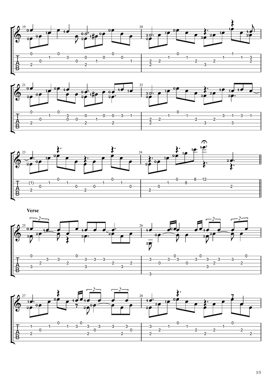 Snowman Acoustic Guitar scores gallery preview page 3