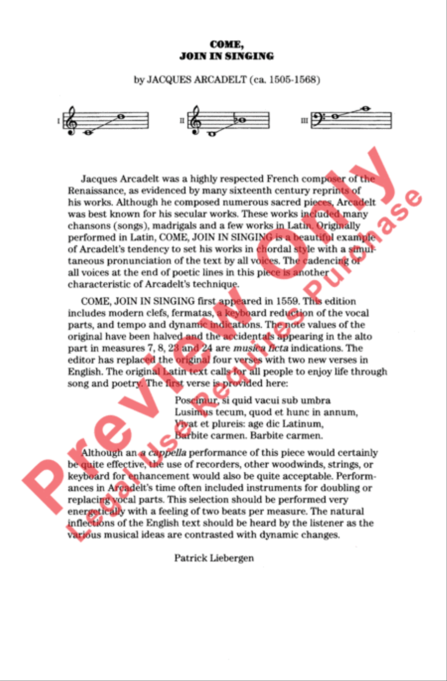 Come, Join in Singing 3-Part scores gallery preview page 2