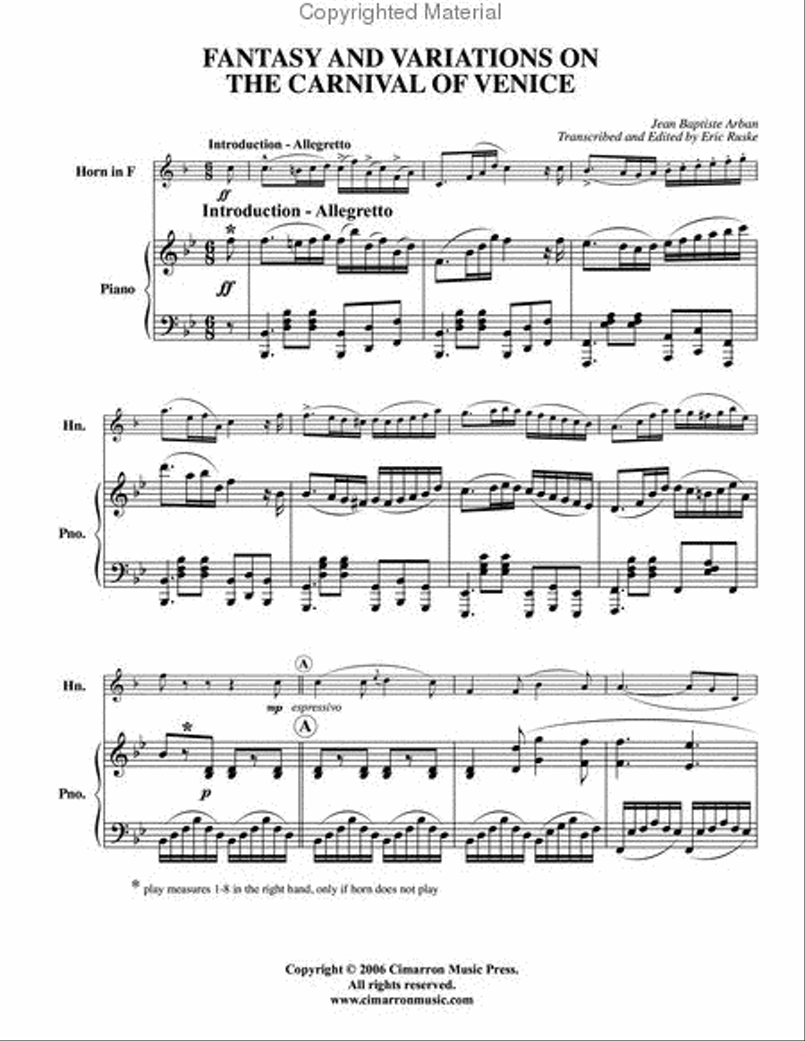 Fantasy and Variations on the Carnival of Venice Piano Accompaniment scores gallery preview page 2