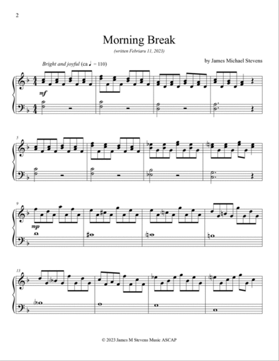 Morning Break - Piano Solo Piano Solo scores gallery preview page 2