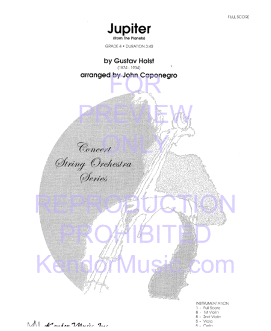 Jupiter (from The Planets) String Orchestra scores gallery preview page 2