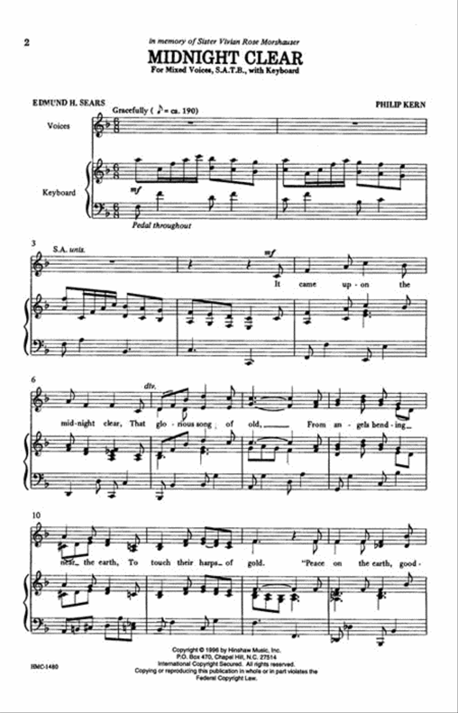 Midnight Clear 4-Part scores gallery preview page 2