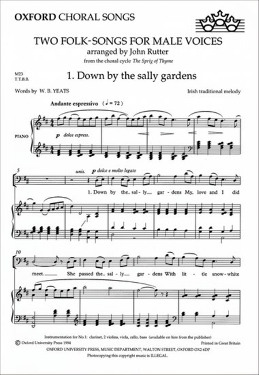 Two folk-songs for male voices from The Sprig of Thyme Choir scores gallery preview page 1