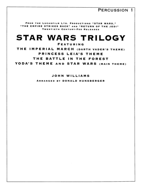 Star Wars® Trilogy: 1st Percussion