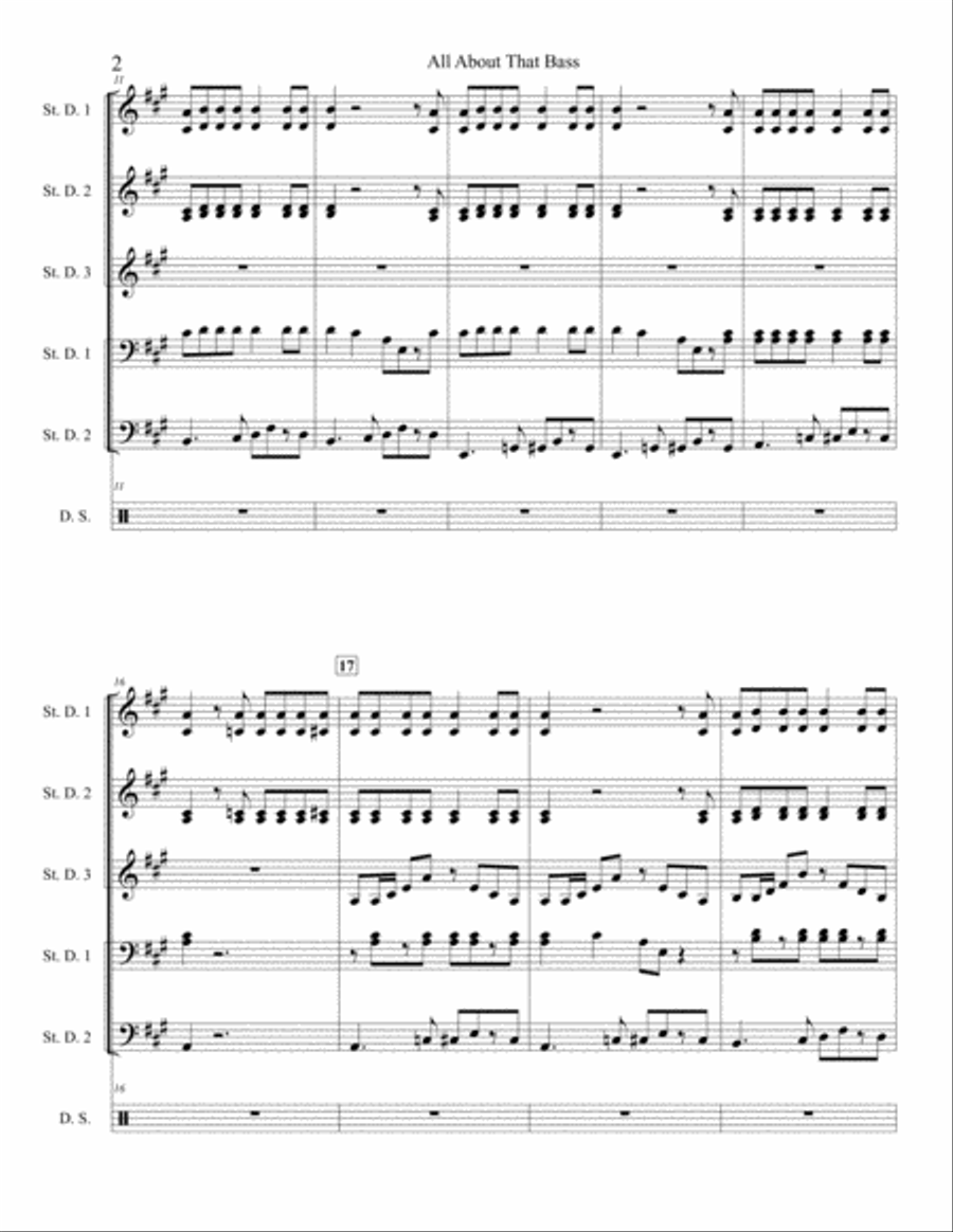 All About That Bass Steel Pan scores gallery preview page 2