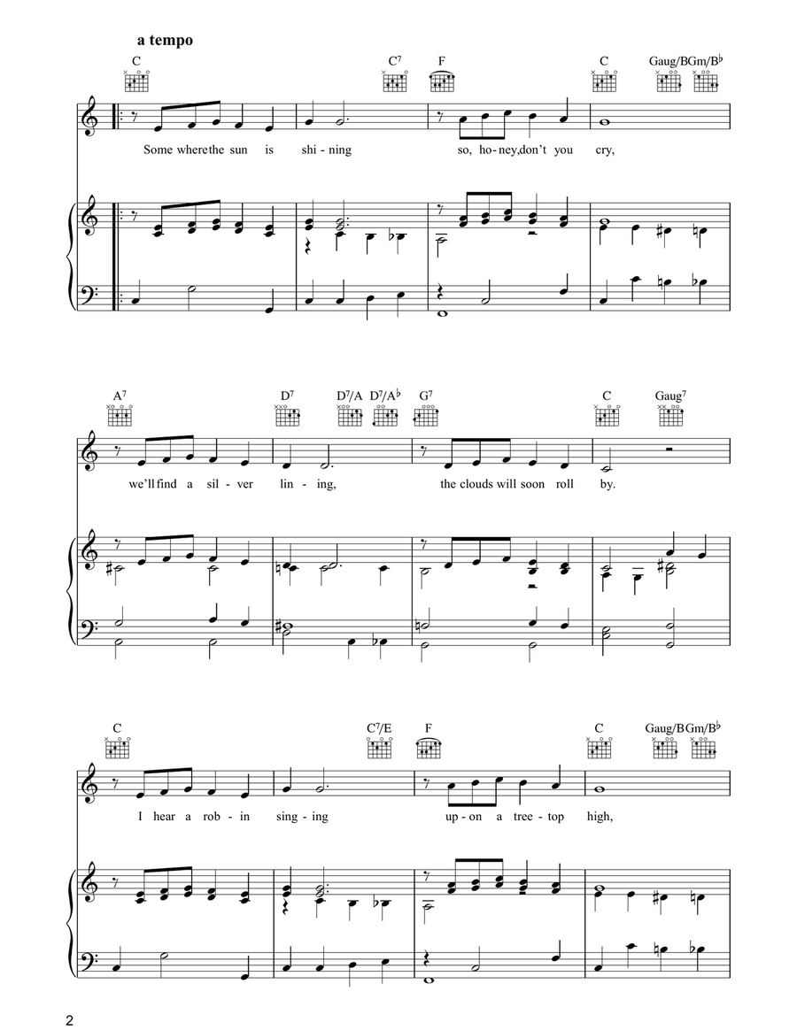 The Clouds Will Soon Roll By Piano, Vocal, Guitar scores gallery preview page 2