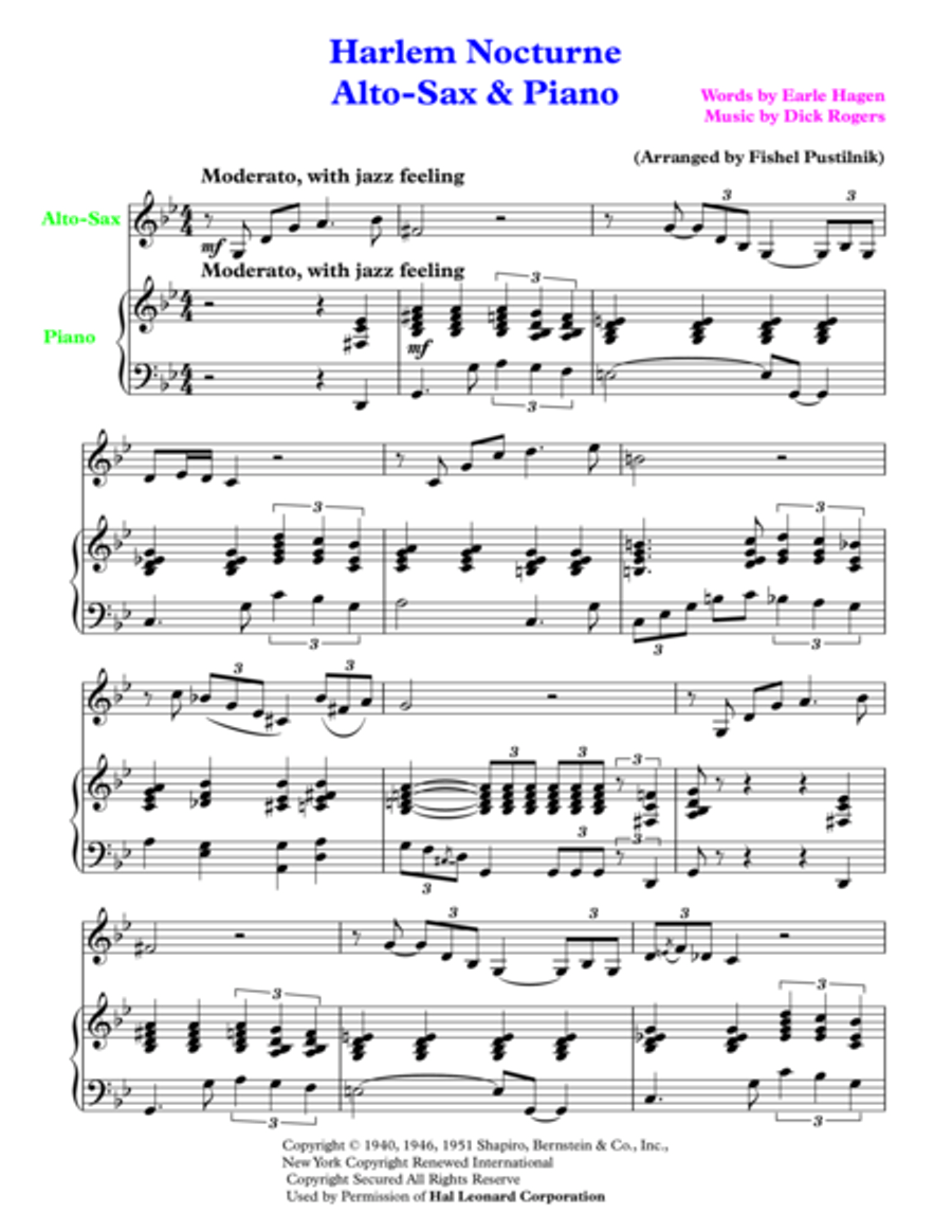 Harlem Nocturne Small Ensemble scores gallery preview page 2