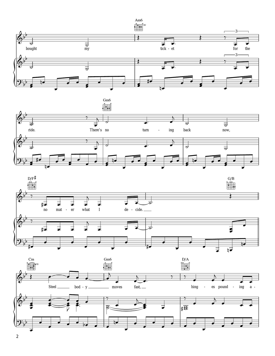Train Piano, Vocal, Guitar scores gallery preview page 2