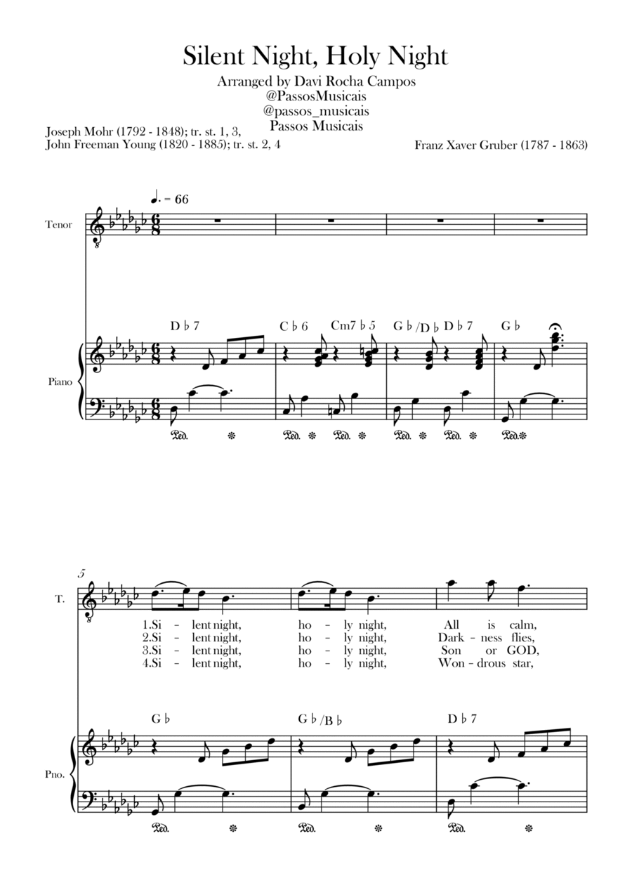 Silent Night, Holy Night Tenor Voice scores gallery preview page 1