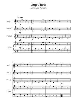 Book cover for Jingle Bells - Violin Trio w/ Piano