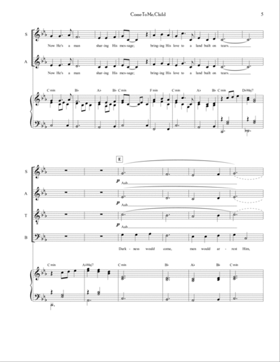 Come To Me, Child (A Song of Mary) 4-Part scores gallery preview page 6