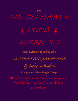 The Beethoven Duets For Saxophone Scherzo No. 2