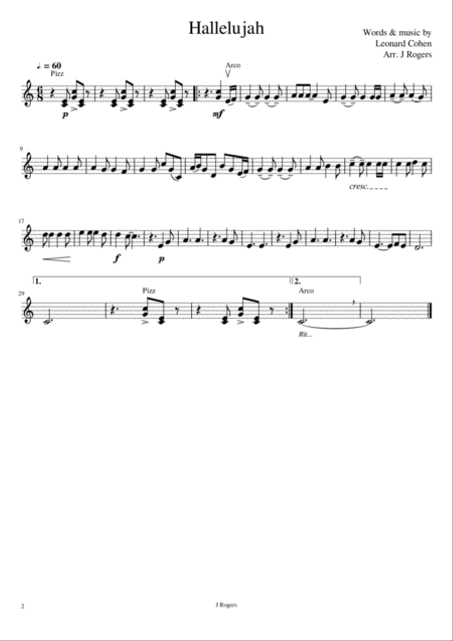 Hallelujah Hallelujah String Trio scores gallery preview page 5