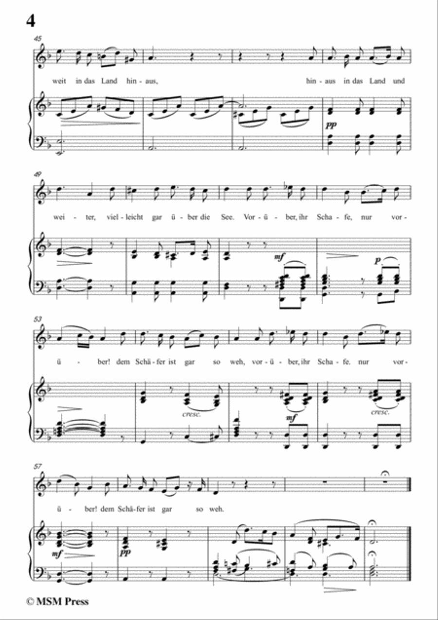 Schubert-Schäfers Klagelied,in d minor,Op.3,No.1,for Voice and Piano Voice Solo scores gallery preview page 6