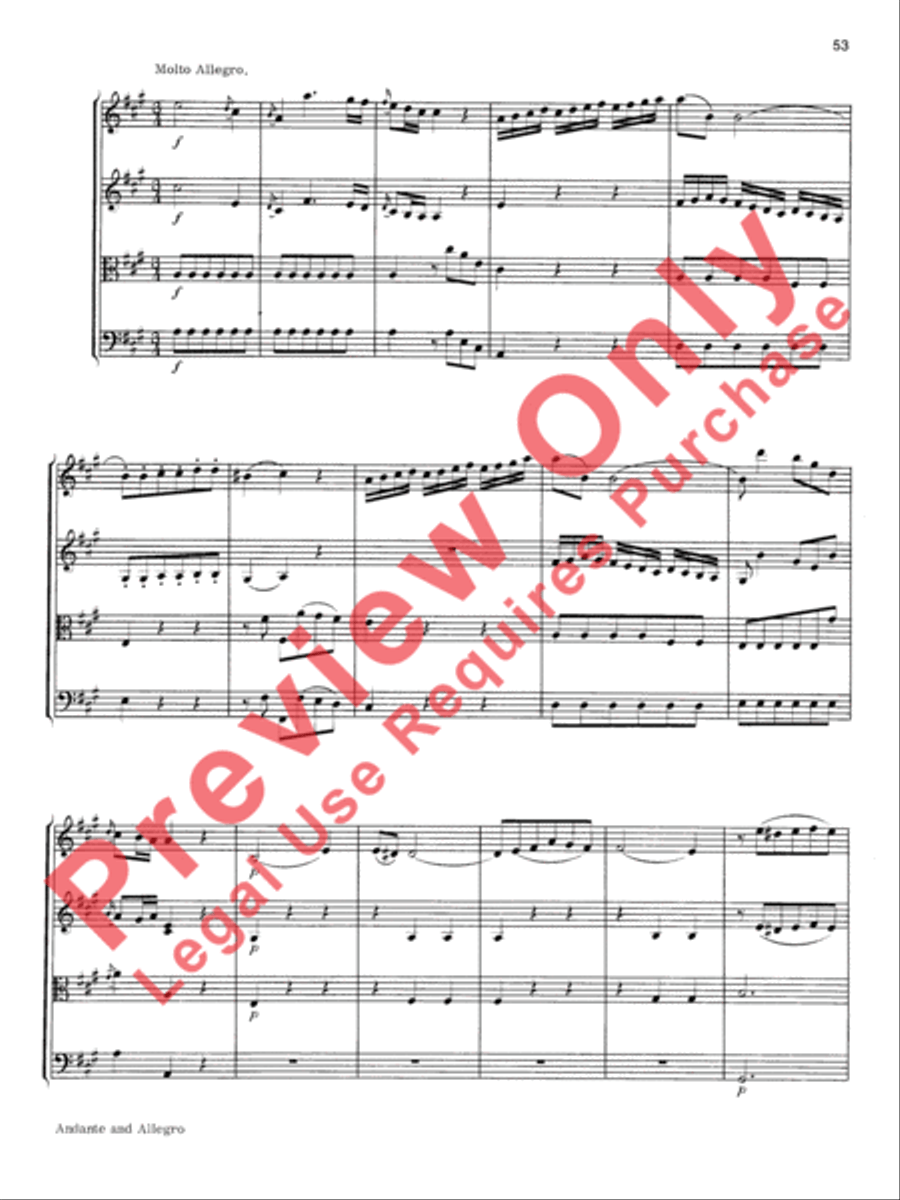 Mozart String Quartets String Quartet scores gallery preview page 54