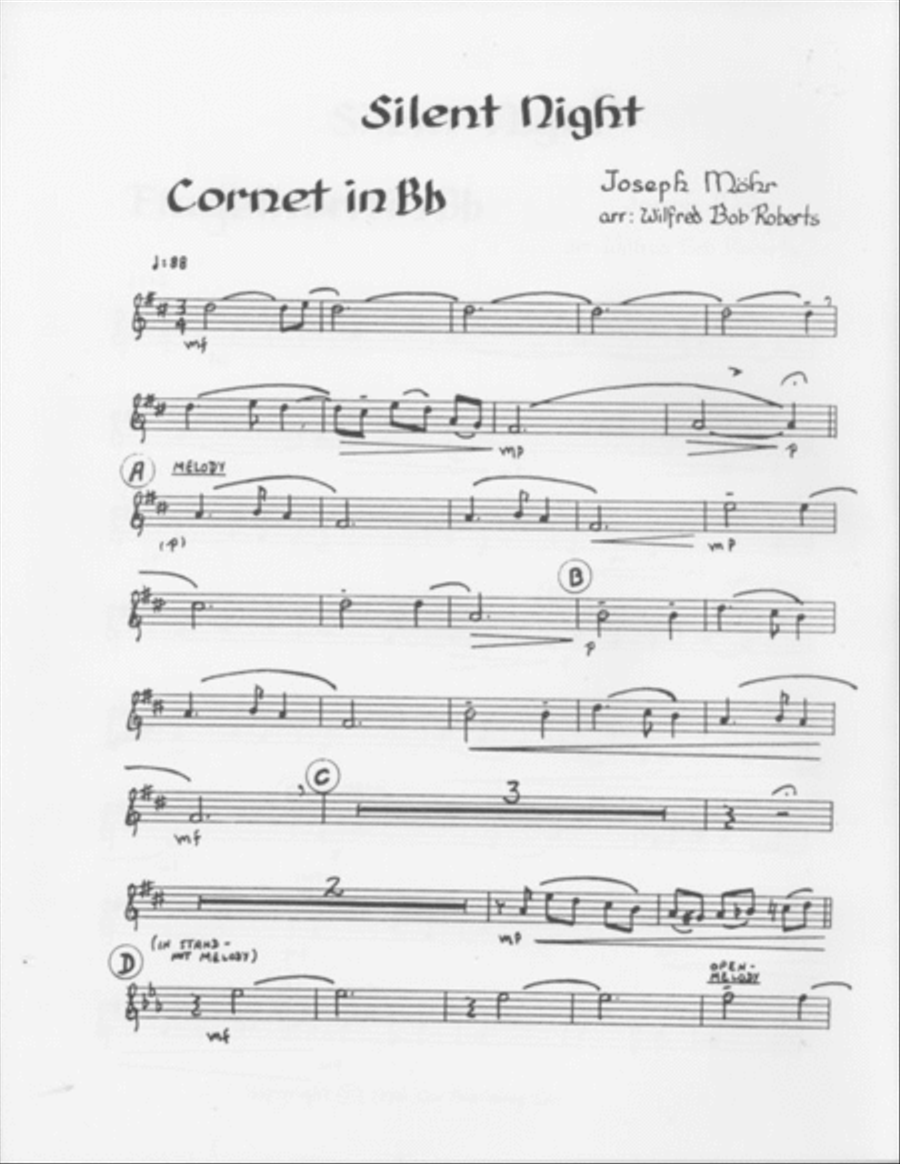 Silent Night Brass Quintet scores gallery preview page 1