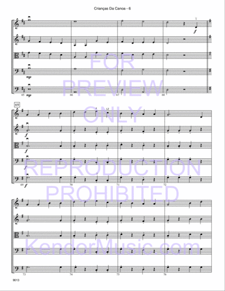 Criancas Da Canoa (Canoe Children) (Full Score) String Orchestra scores gallery preview page 7