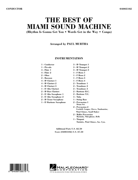 The Best Of Miami Sound Machine - Full Score