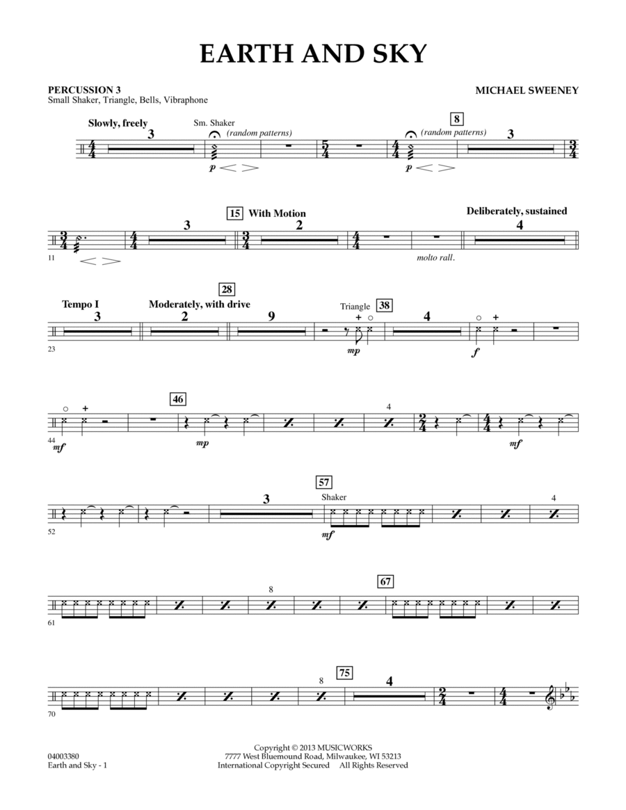 Earth and Sky - Percussion 3 Concert Band scores gallery preview page 1