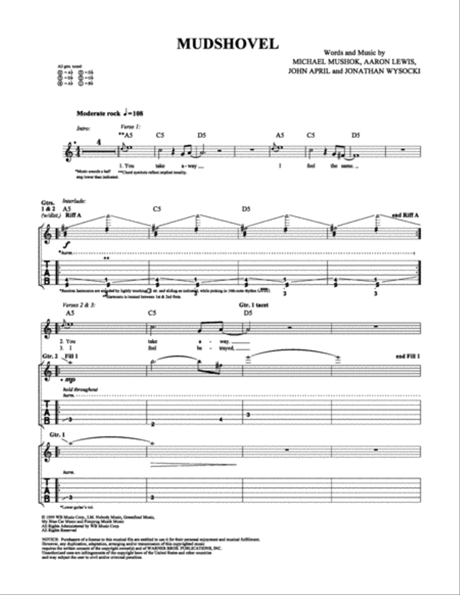 Mudshovel Electric Guitar scores gallery preview page 1