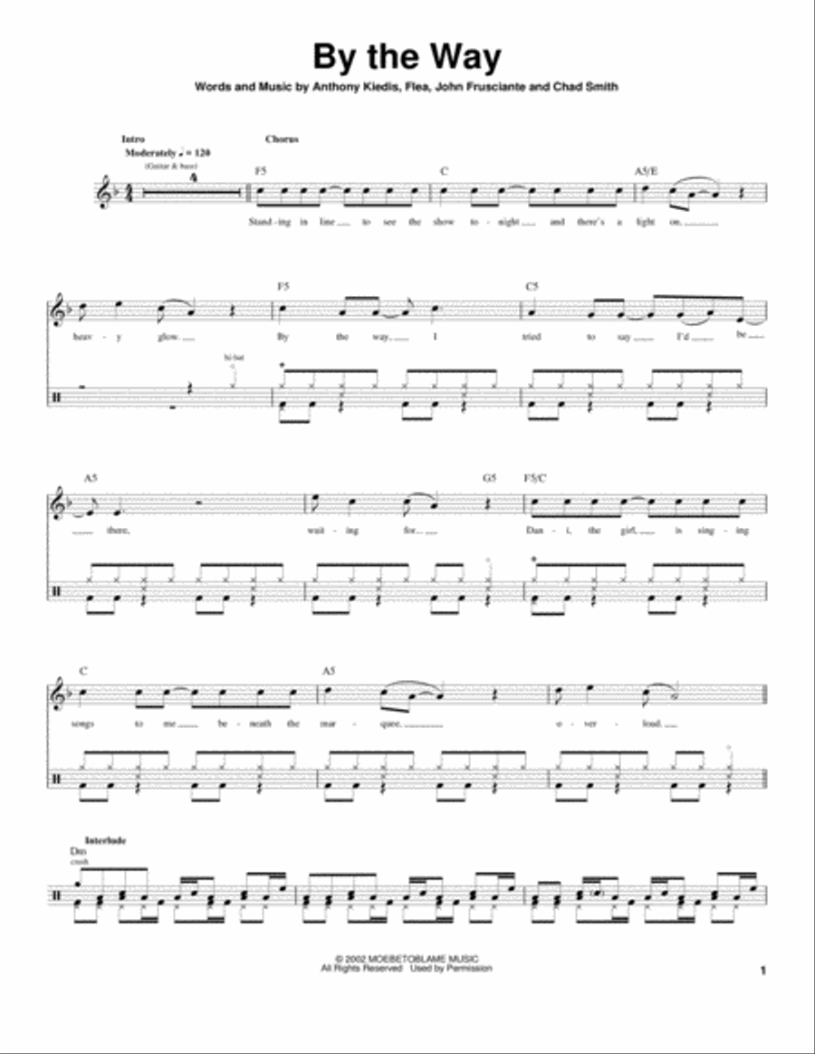 By The Way Drum Set scores gallery preview page 1