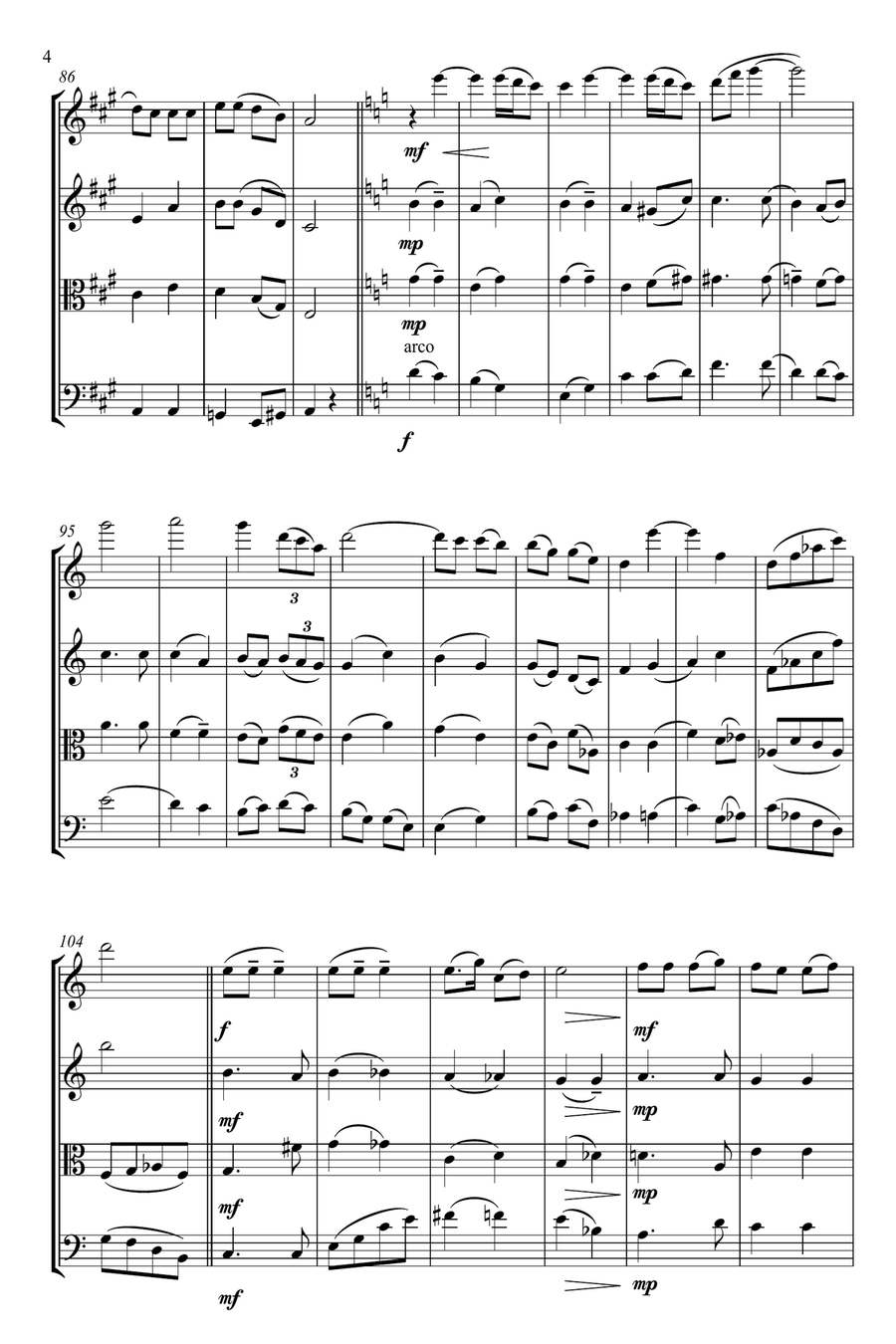 Jingle Bells String Quartet scores gallery preview page 5